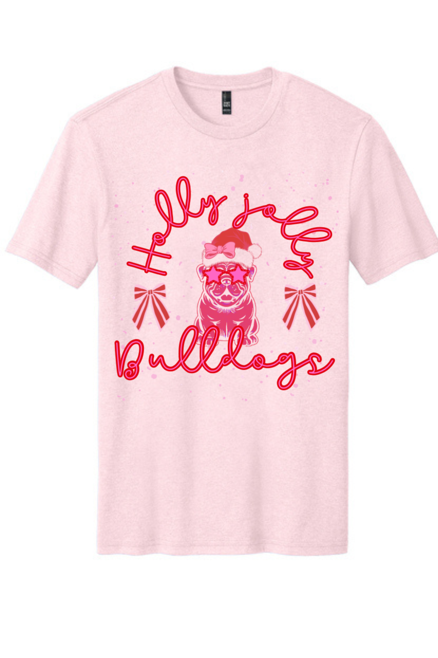 Holly Jolly Bulldogs Pink Shortsleeve