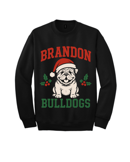 Bulldog Christmas Sweatshirt black